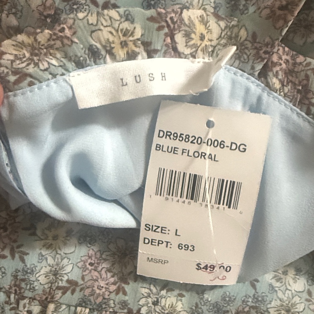 Lush Powder Blue Floral Ruffle Mini Skirt - Picture 2 of 2